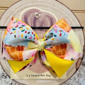 Colorful ice cream 🍦 Hair Bow for Kids